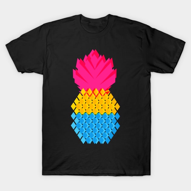 Panapple Pan Pineapple in Pansexual Flag colours Geometric Style T-Shirt by YourGoods